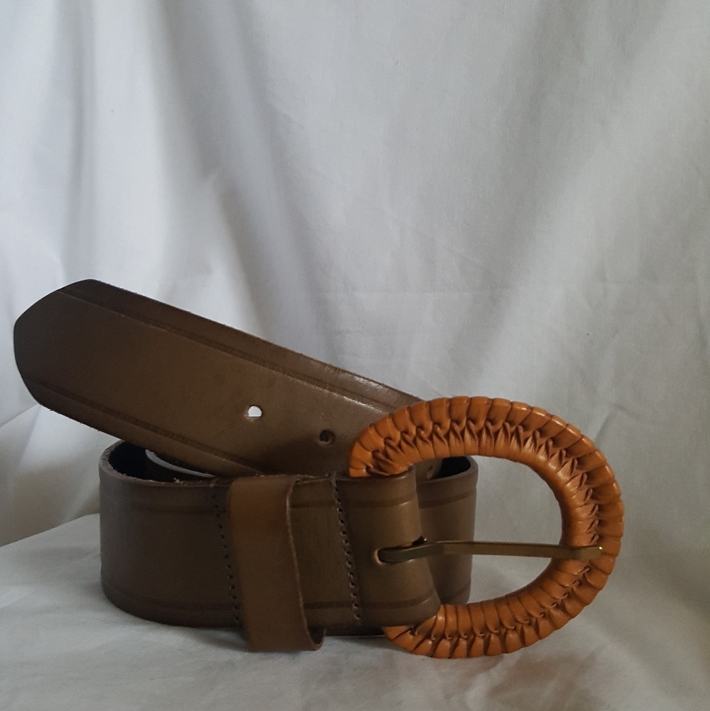 Linea Pelle large rattan leather belt